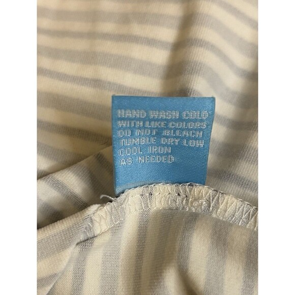 J. MCLAUGHLIN Wavesong Stripe Catalina Cloth Top Small 3/4 Sleeve Button Stretch - Picture 7 of 9